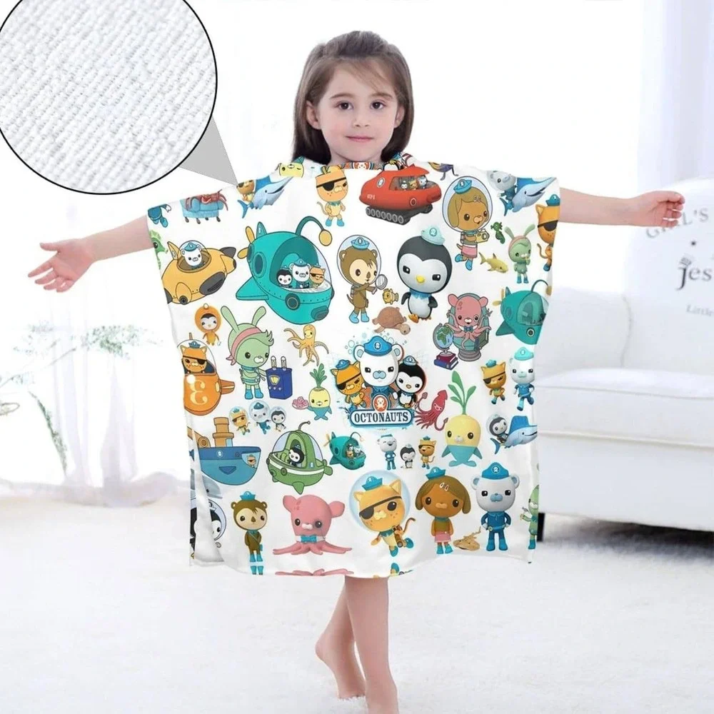Boys Girls Hooded Bath Towel Soft Absorbent Quick-Drying Buckle Bath Towel‎